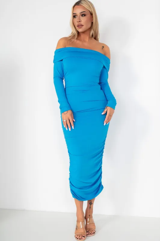 Quilla Blue Bardot Dress sold by Va Va Voom