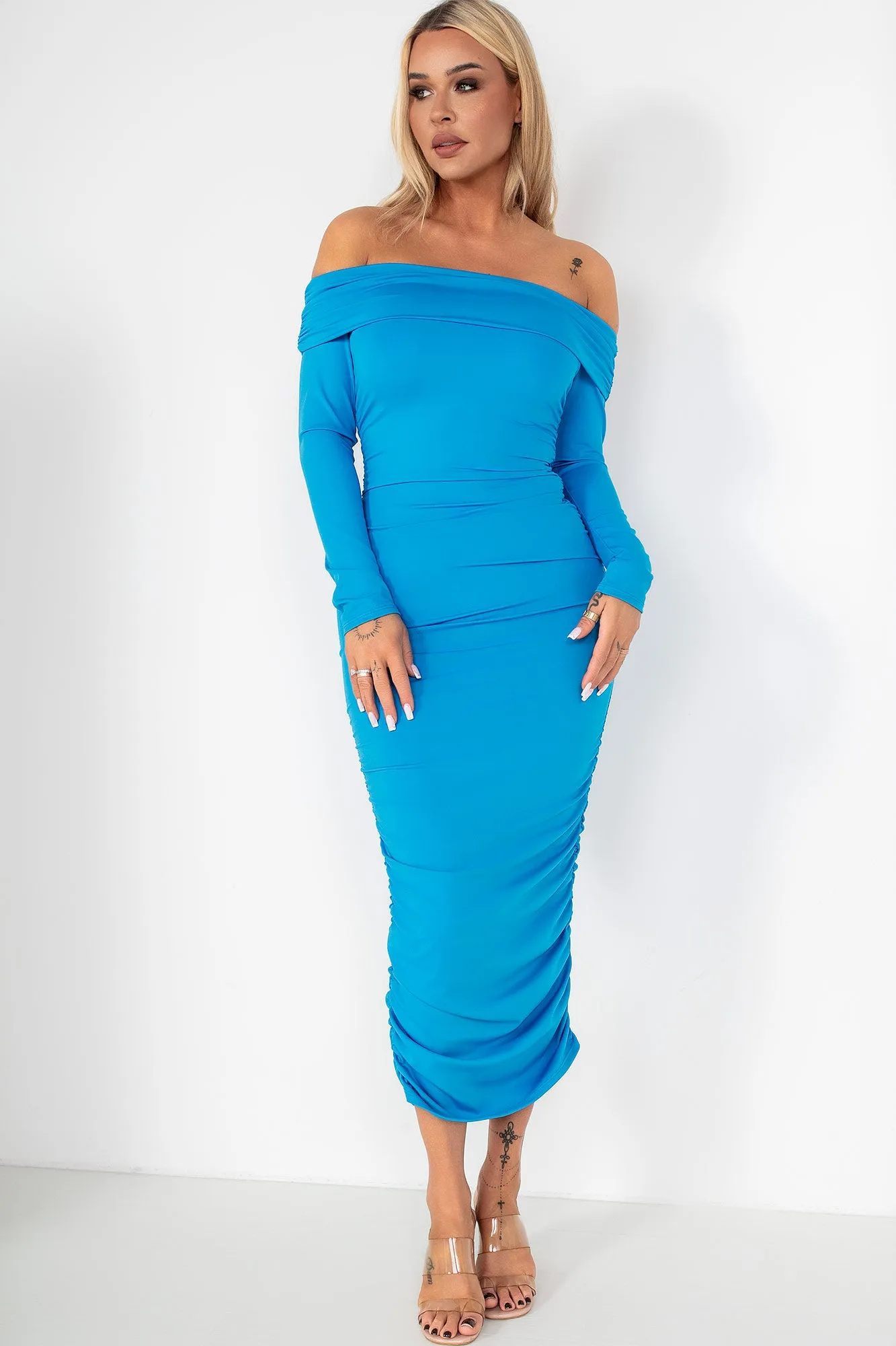 Quilla Blue Bardot Dress sold by Va Va Voom