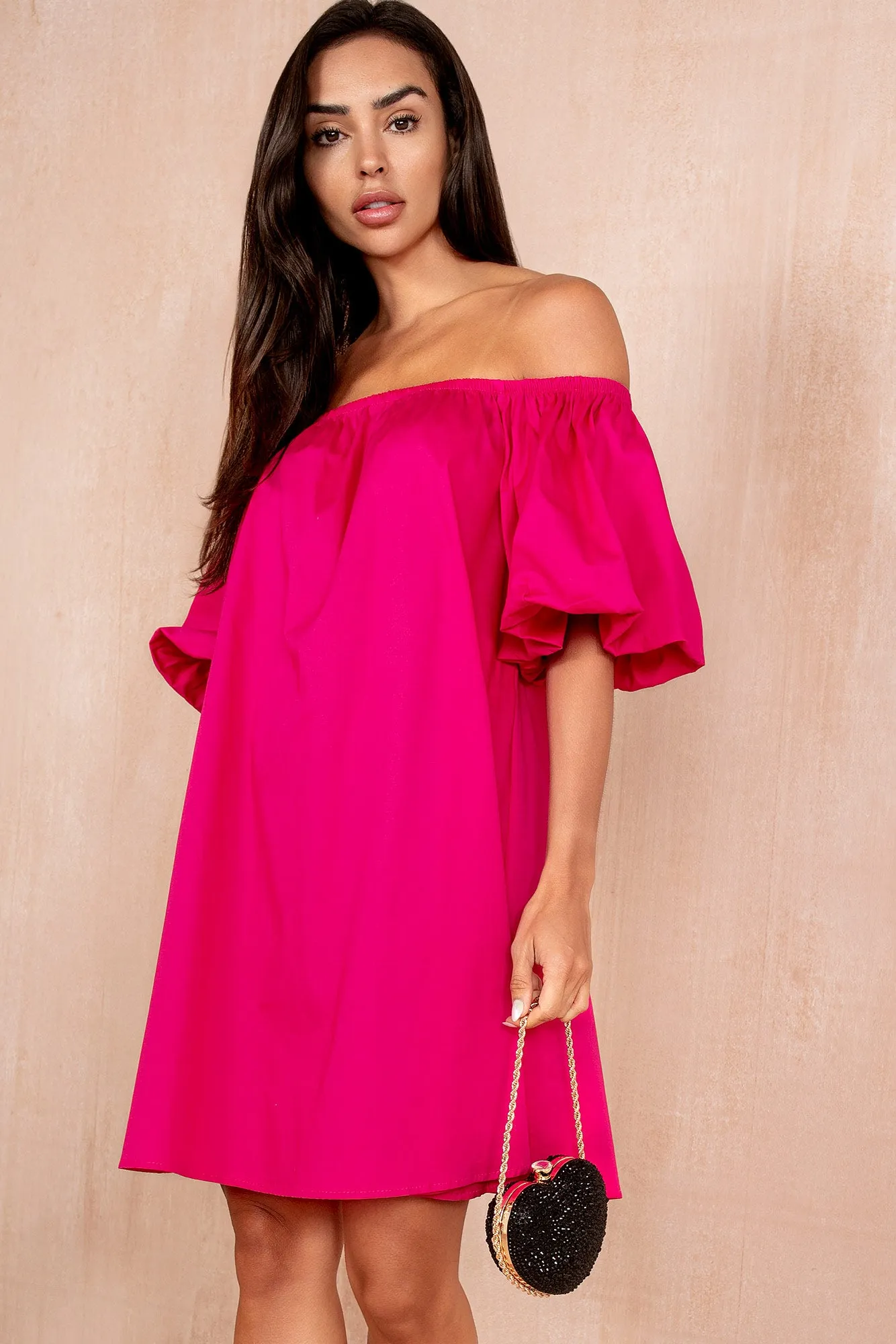 Ingrid Pink Bardot Dress sold by Va Va Voom product image thumbnail 2