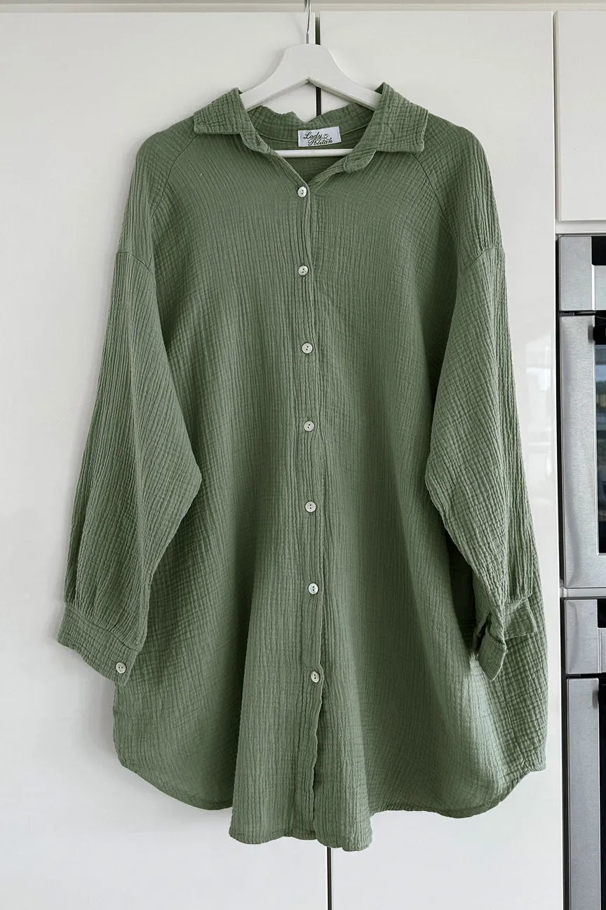 Orielle Khaki Sequin Eye Shirt sold by Va Va Voom product image thumbnail 2