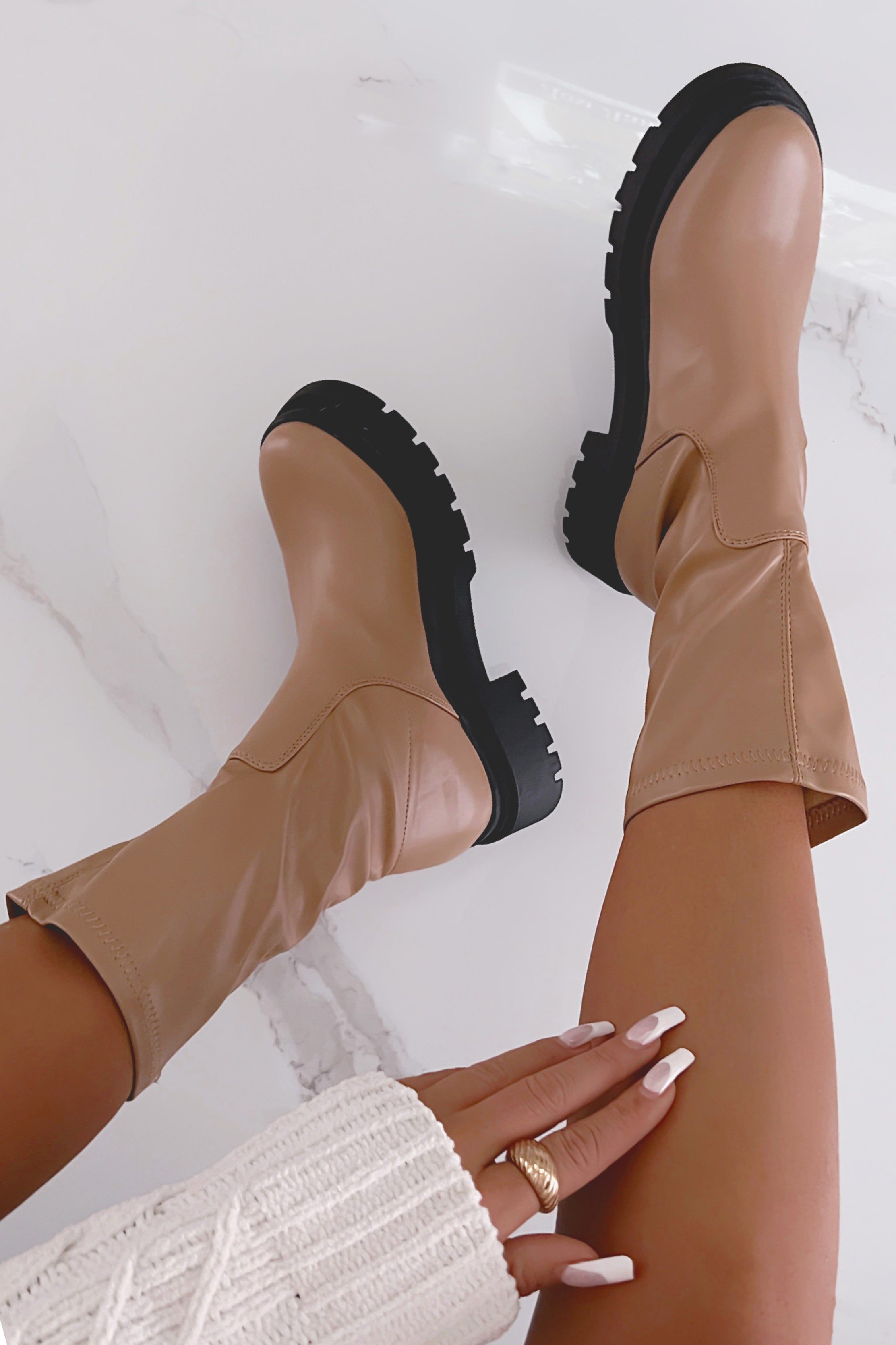 Nora Tan Pu Chunky Sock Boot sold by Va Va Voom product image thumbnail 2