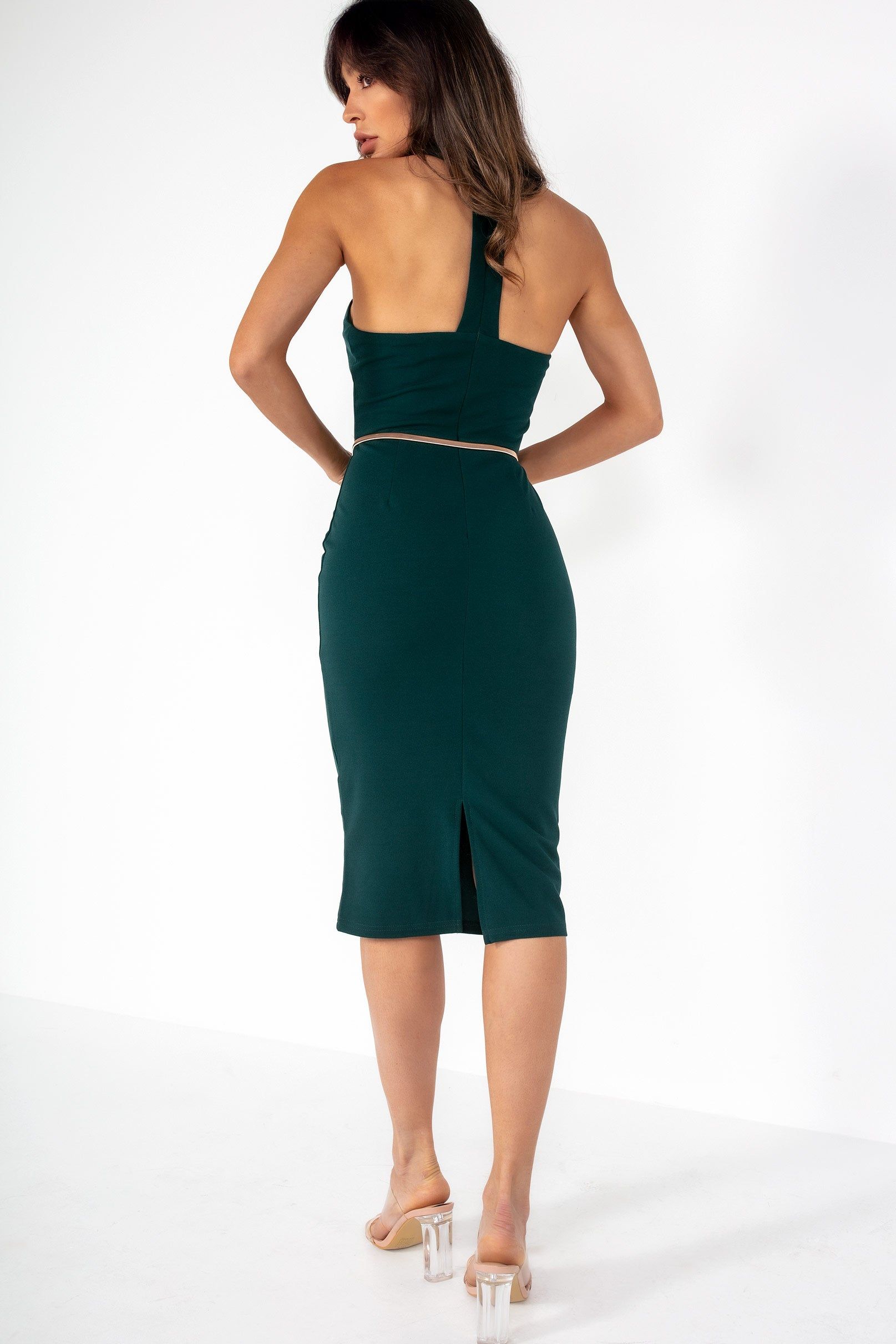 Girl In Mind Morgan Green Halter Neck Midi Dress sold by Va Va Voom product image thumbnail 2