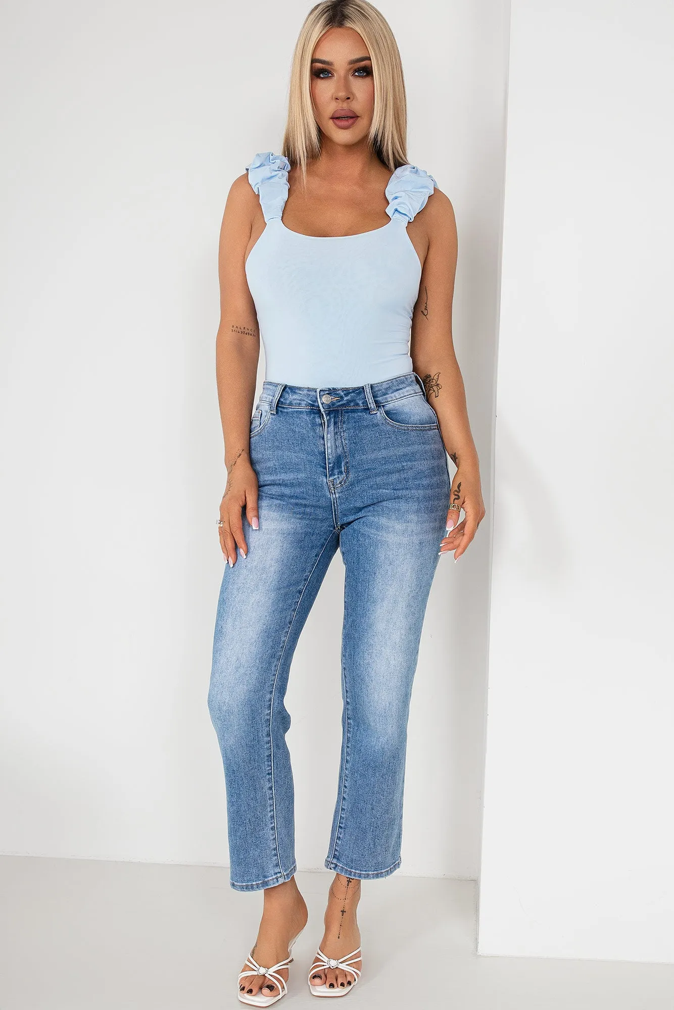 Blossom Blue Straight Leg Jeans sold by Va Va Voom product image thumbnail 4