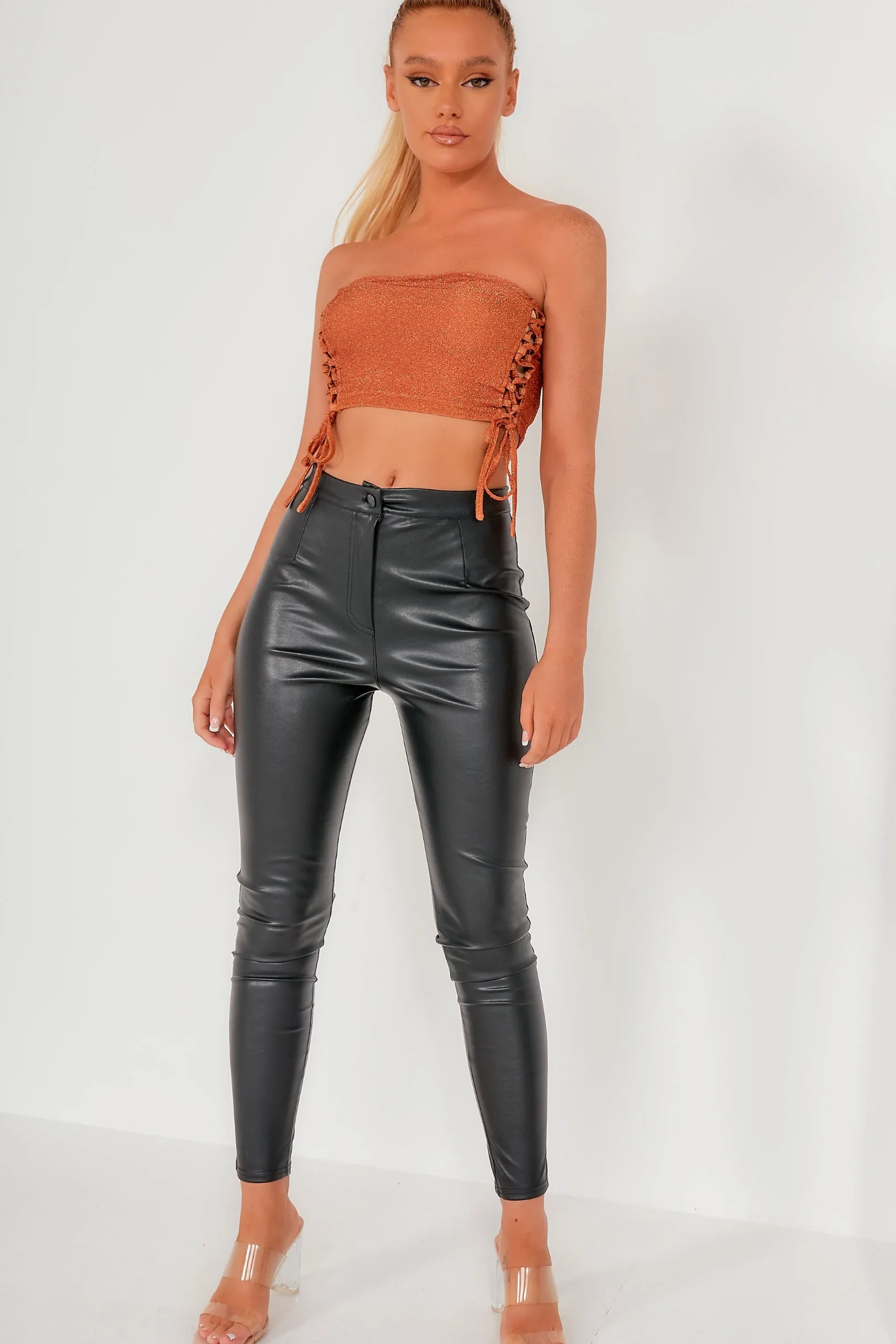 Kairi Rust Shimmer Bandeau Top sold by Va Va Voom product image thumbnail 5