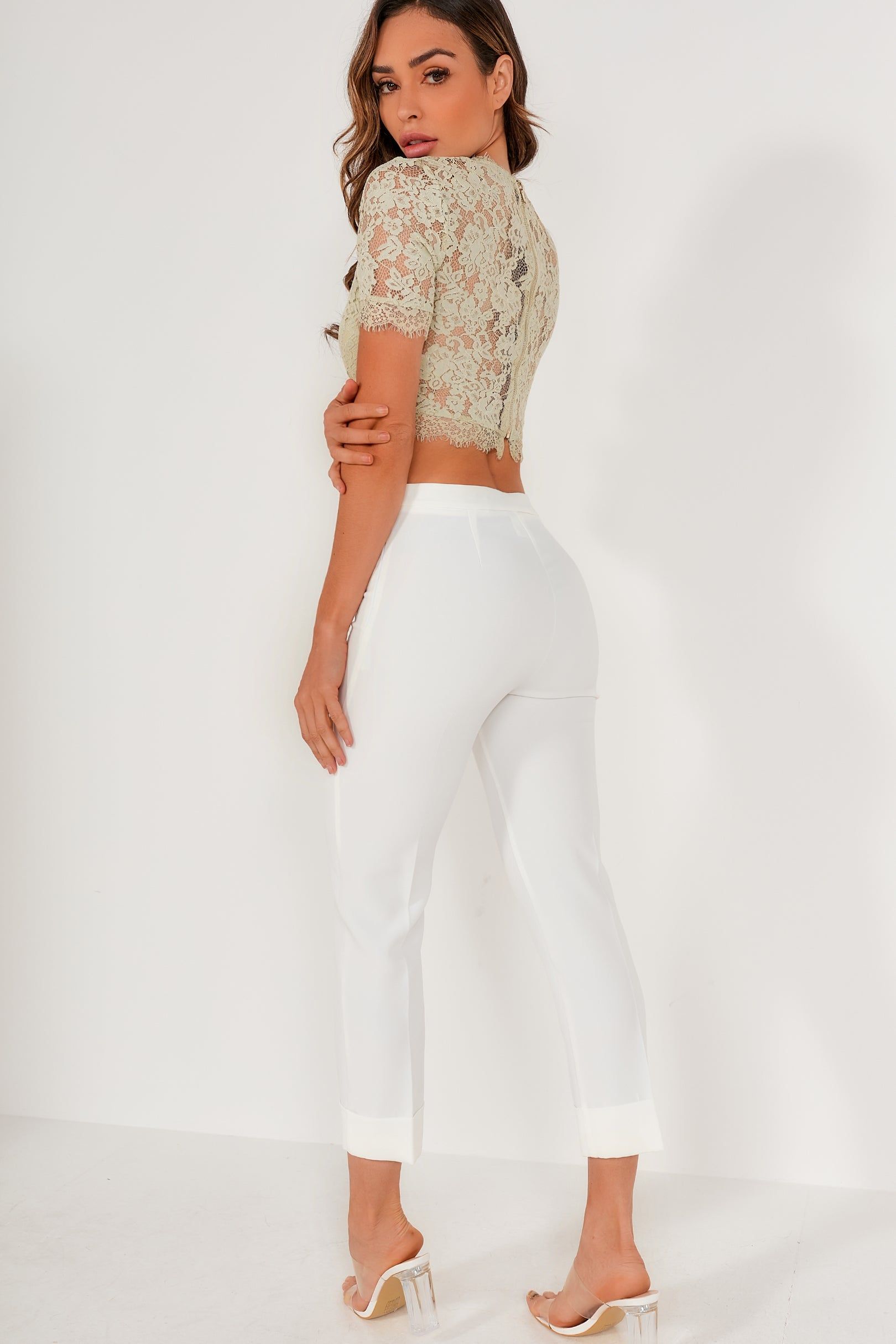 Tammy White Straight Leg Trousers sold by Va Va Voom product image thumbnail 2