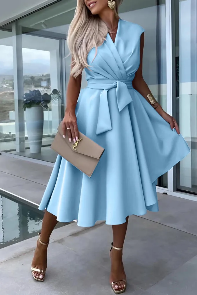 Sinead Blue Sleeveless Dress sold by Va Va Voom