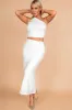 Cole White Ruched Maxi Skirt sold by Va Va Voom