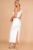 Cole White Ruched Maxi Skirt sold by Va Va Voom
