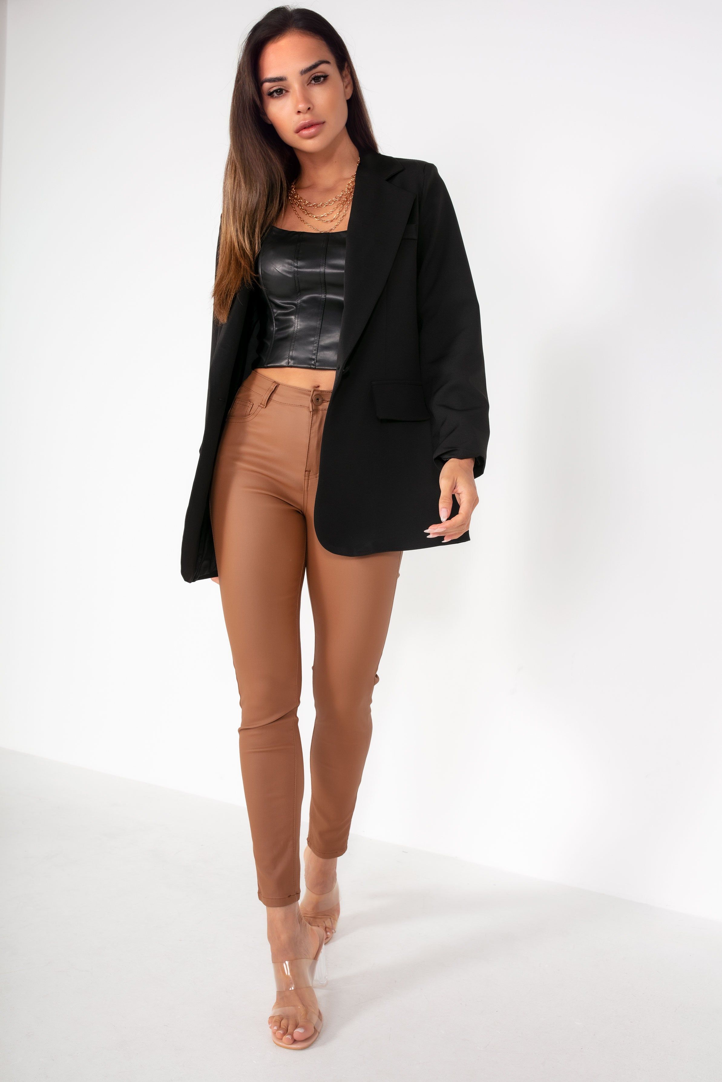 Taya Tan Push Up Wax Jeans sold by Va Va Voom product image thumbnail 5