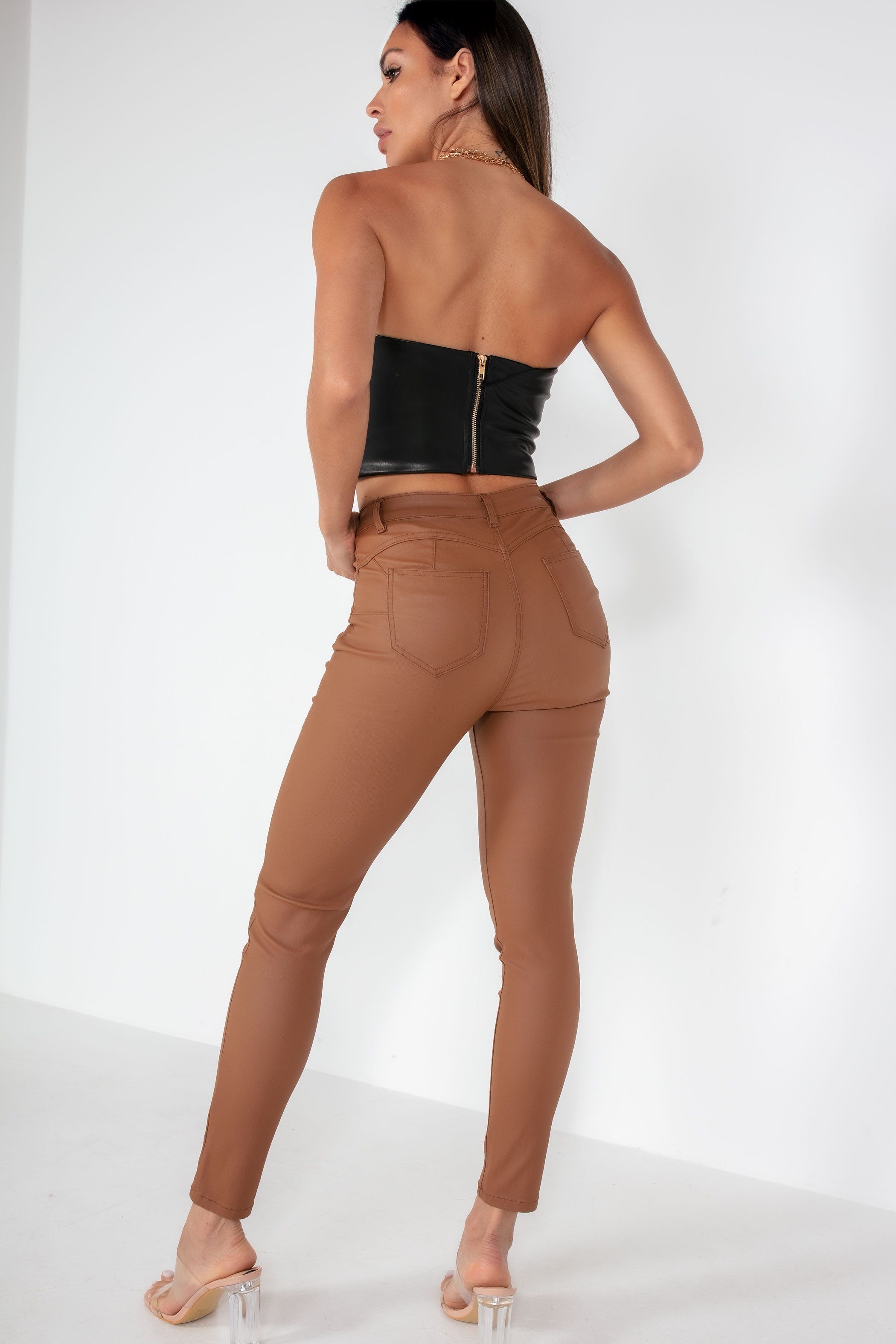 Taya Tan Push Up Wax Jeans sold by Va Va Voom product image thumbnail 2