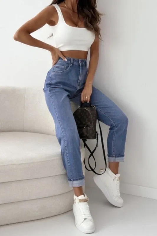 Ronnie Blue Denim Mom Jeans sold by Va Va Voom