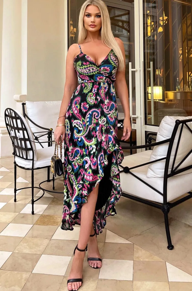 AX Paris Jessica Black Print Dress sold by Va Va Voom