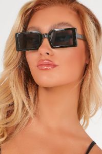 Black Rectangle Frame Sunglasses sold by Va Va Voom