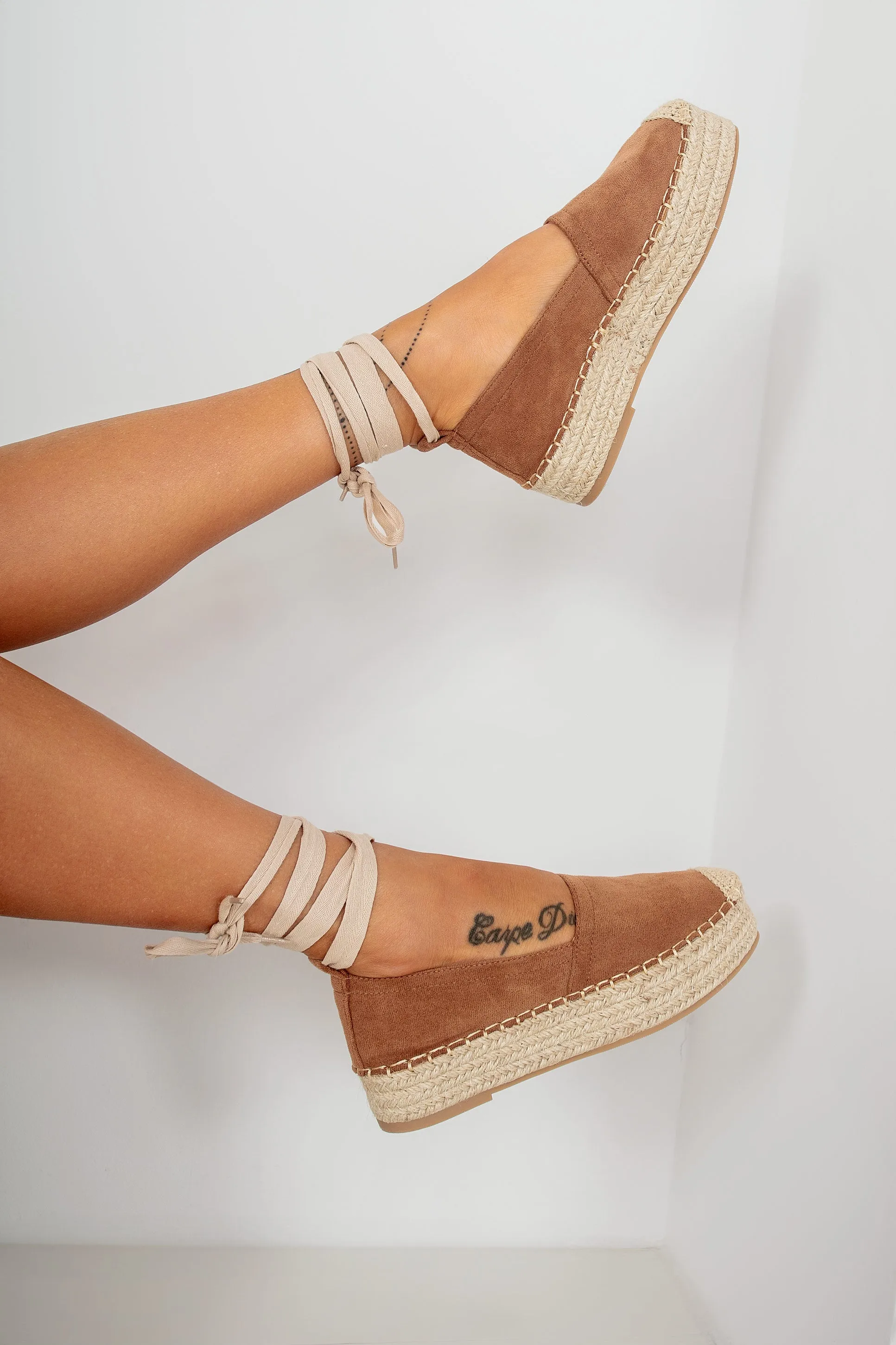 Orabelle Camel Espadrille Flatform Sandals sold by Va Va Voom