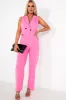 Courtney Pink Tailored Waistcoat Jumpsuit sold by Va Va Voom