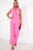 Courtney Pink Tailored Waistcoat Jumpsuit sold by Va Va Voom