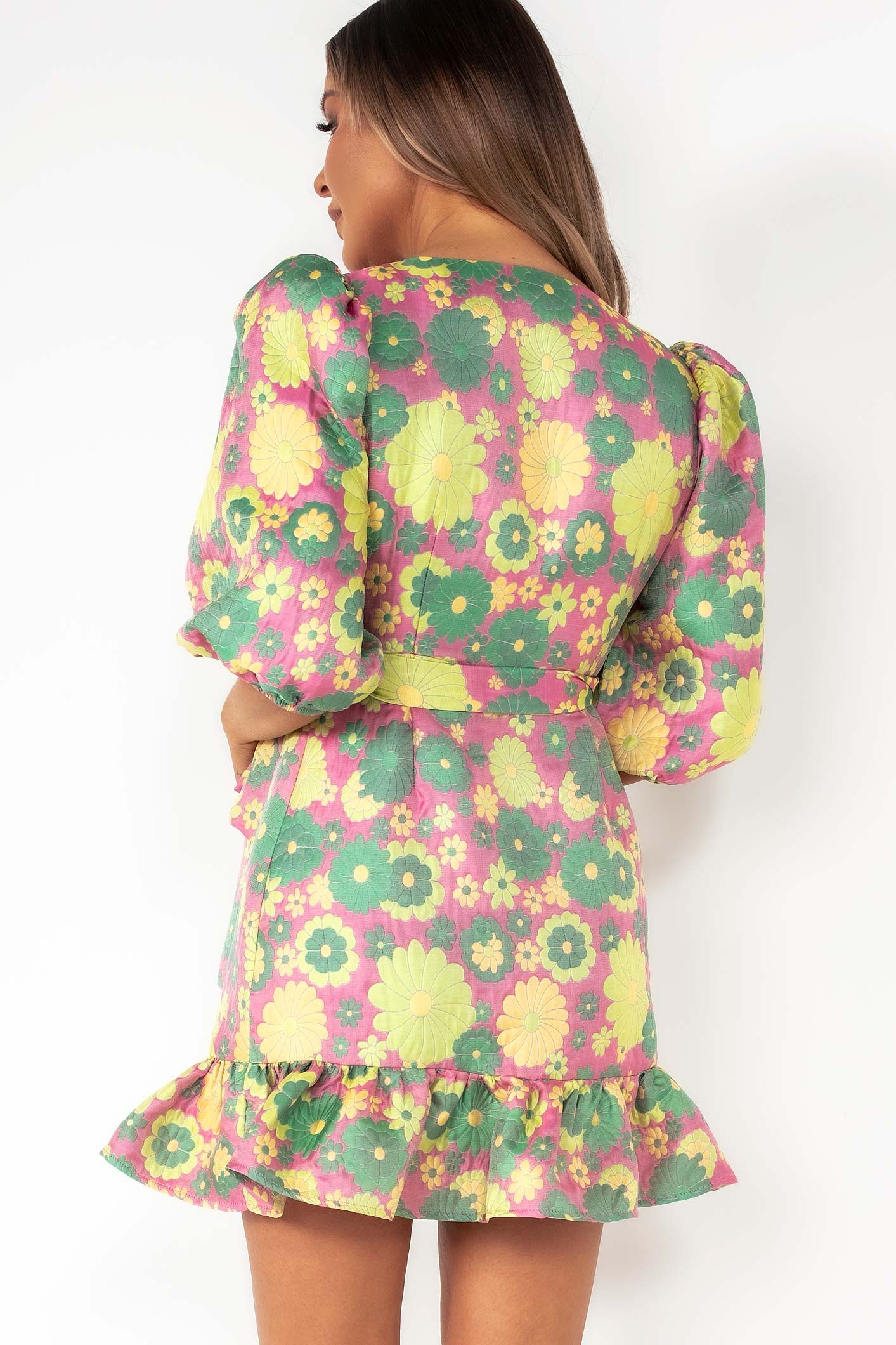 Glamorous Rosie Multi Floral Jacquard Dress sold by Va Va Voom product image thumbnail 3