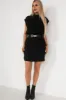 Shanice Black Belted Knit Dress sold by Va Va Voom
