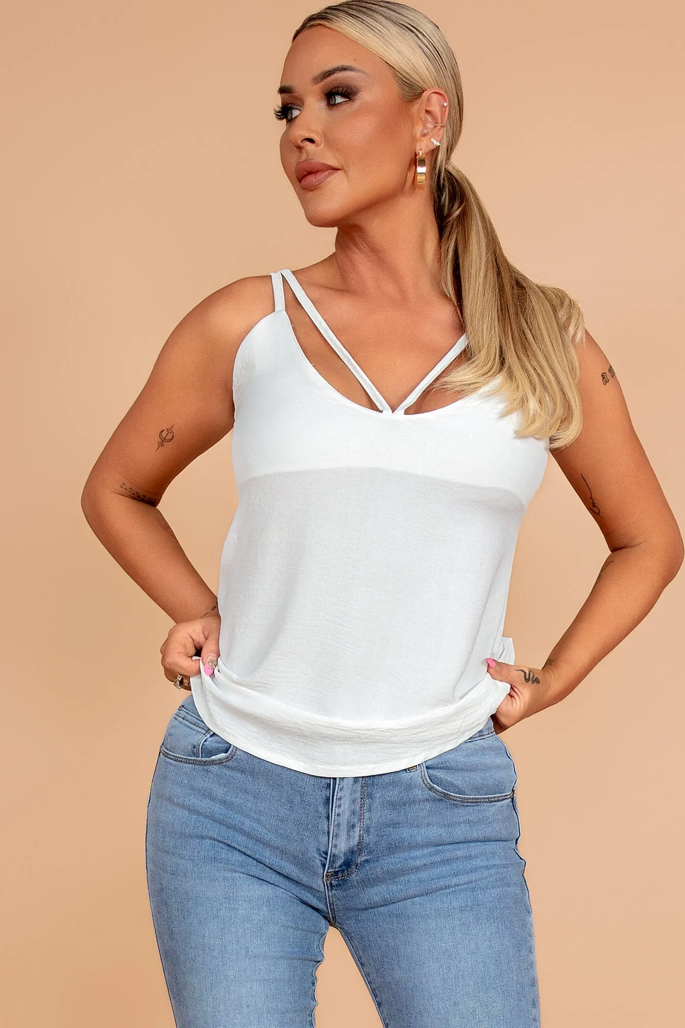 Gretel White Cami Top sold by Va Va Voom