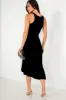 Taleen Black Slinky Corsage Detail Dress sold by Va Va Voom