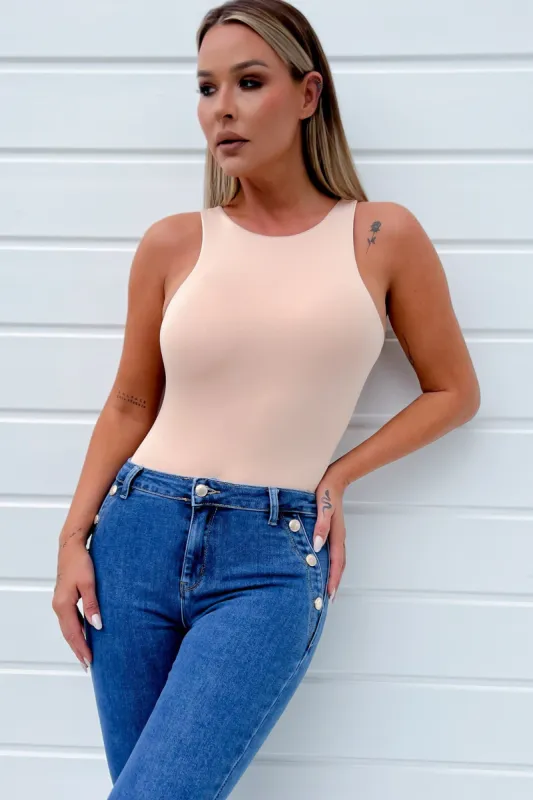 Prim Stone Slinky Sleeveless Bodysuit sold by Va Va Voom