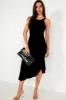 Taleen Black Slinky Corsage Detail Dress sold by Va Va Voom