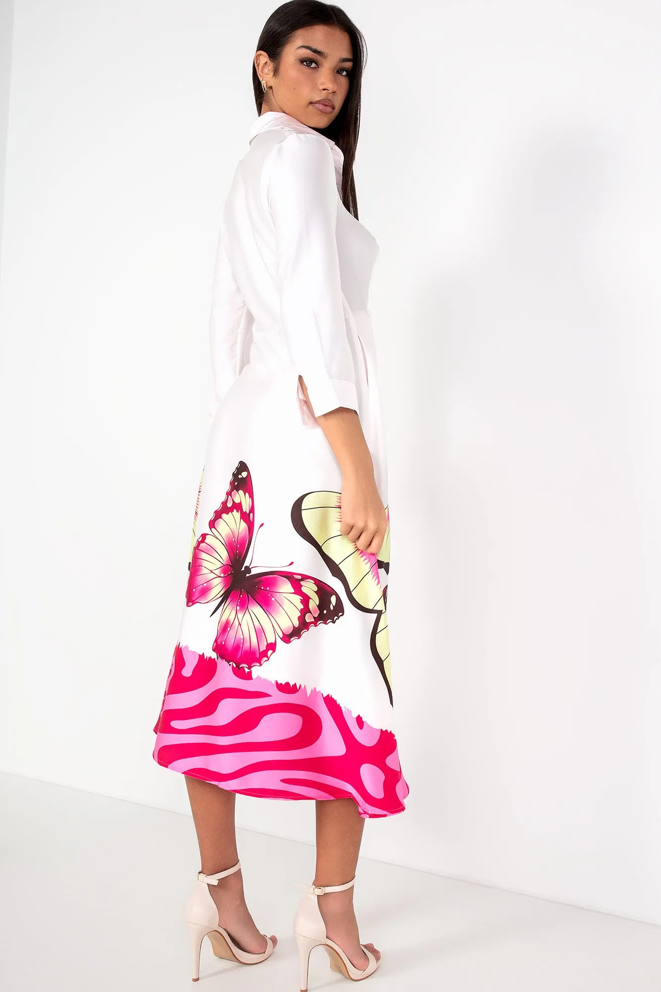 Girl In Mind Isabella Pink Satin Butterfly Dress sold by Va Va Voom product image thumbnail 2