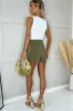 AX Paris Willow Khaki Belted Cargo Skort sold by Va Va Voom