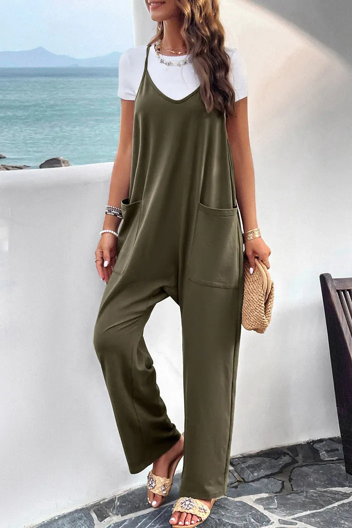 Zuri Khaki Slouchy Jumpsuit sold by Va Va Voom product image thumbnail 4