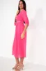 Uliana Hot Pink Chiffon Pleated Dress sold by Va Va Voom