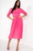 Uliana Hot Pink Chiffon Pleated Dress sold by Va Va Voom