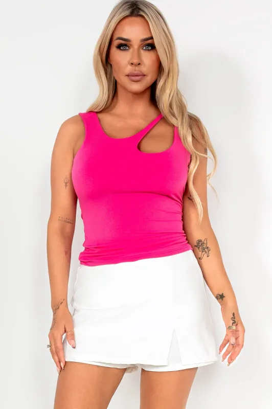Sloane Pink Cut Out Top sold by Va Va Voom