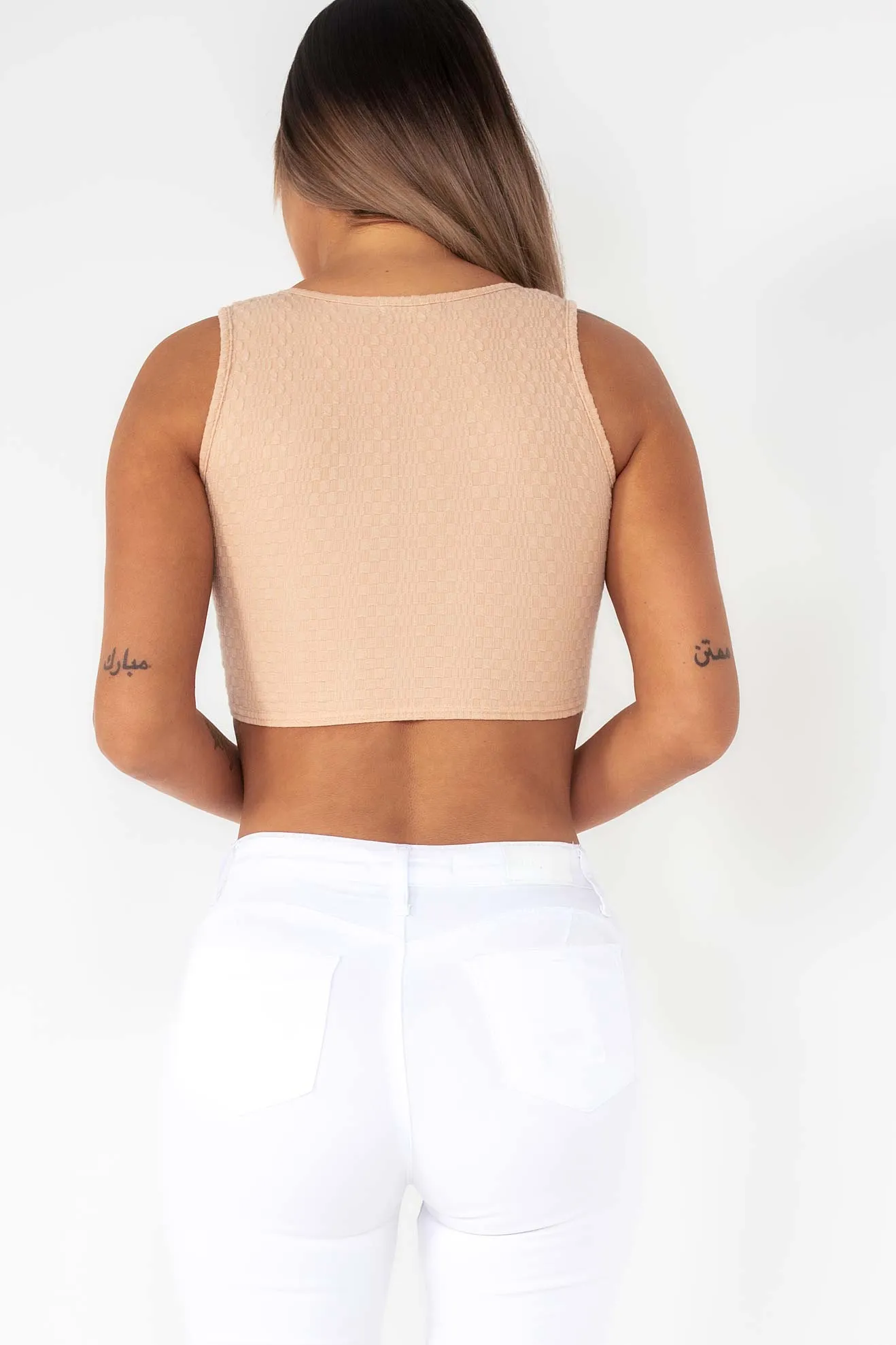 Nova Nude Textured Crop Top sold by Va Va Voom product image thumbnail 2