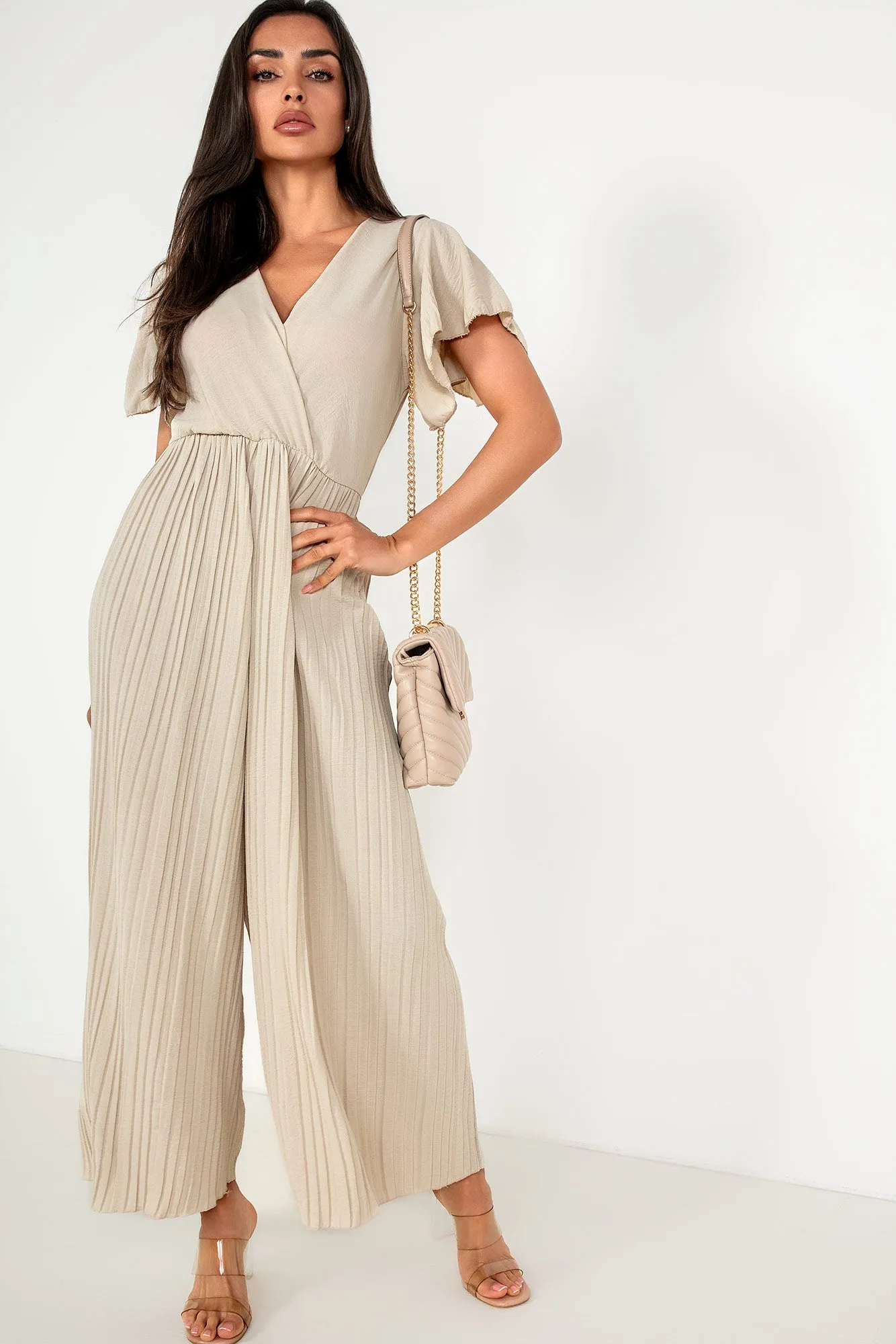 Dee Stone Pleated Wide Leg Jumpsuit sold by Va Va Voom product image thumbnail 2