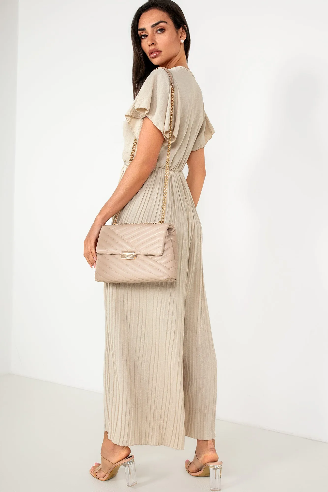 Dee Stone Pleated Wide Leg Jumpsuit sold by Va Va Voom product image thumbnail 3