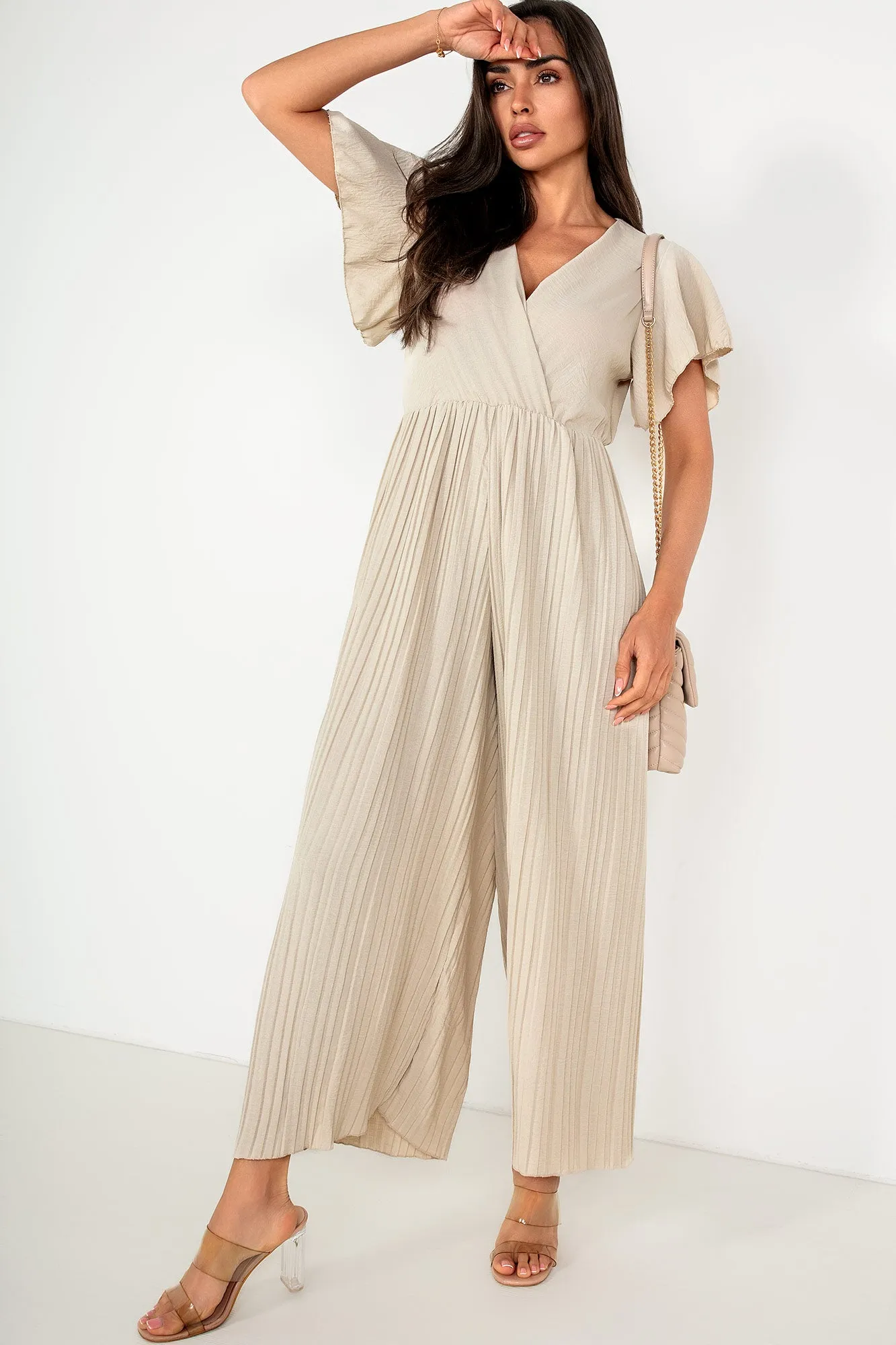 Dee Stone Pleated Wide Leg Jumpsuit sold by Va Va Voom product image thumbnail 5