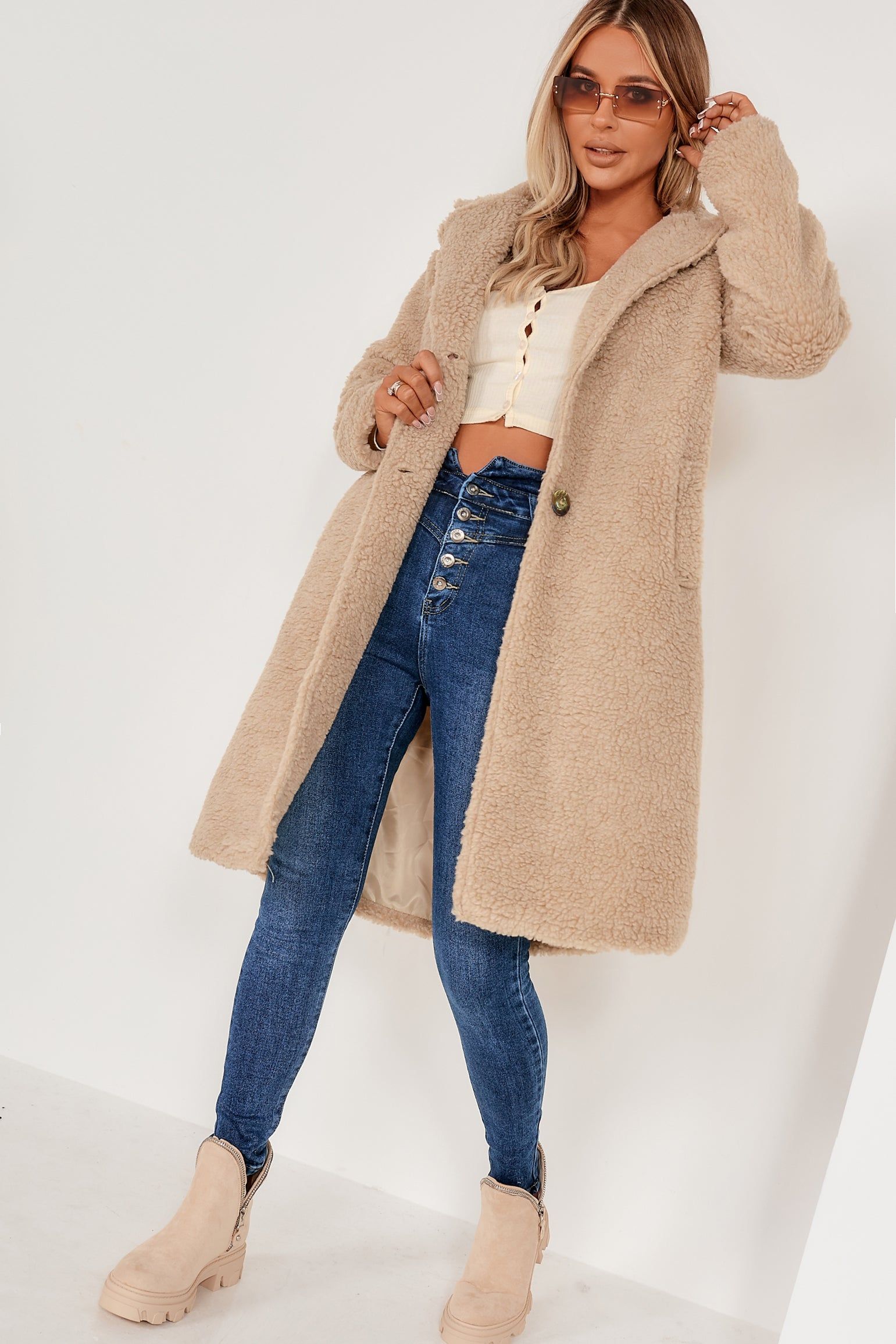 Annalise Stone Oversized Teddy Coat sold by Va Va Voom product image thumbnail 3