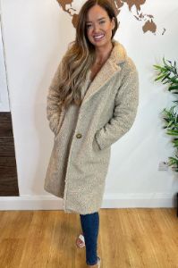Annalise Stone Oversized Teddy Coat sold by Va Va Voom
