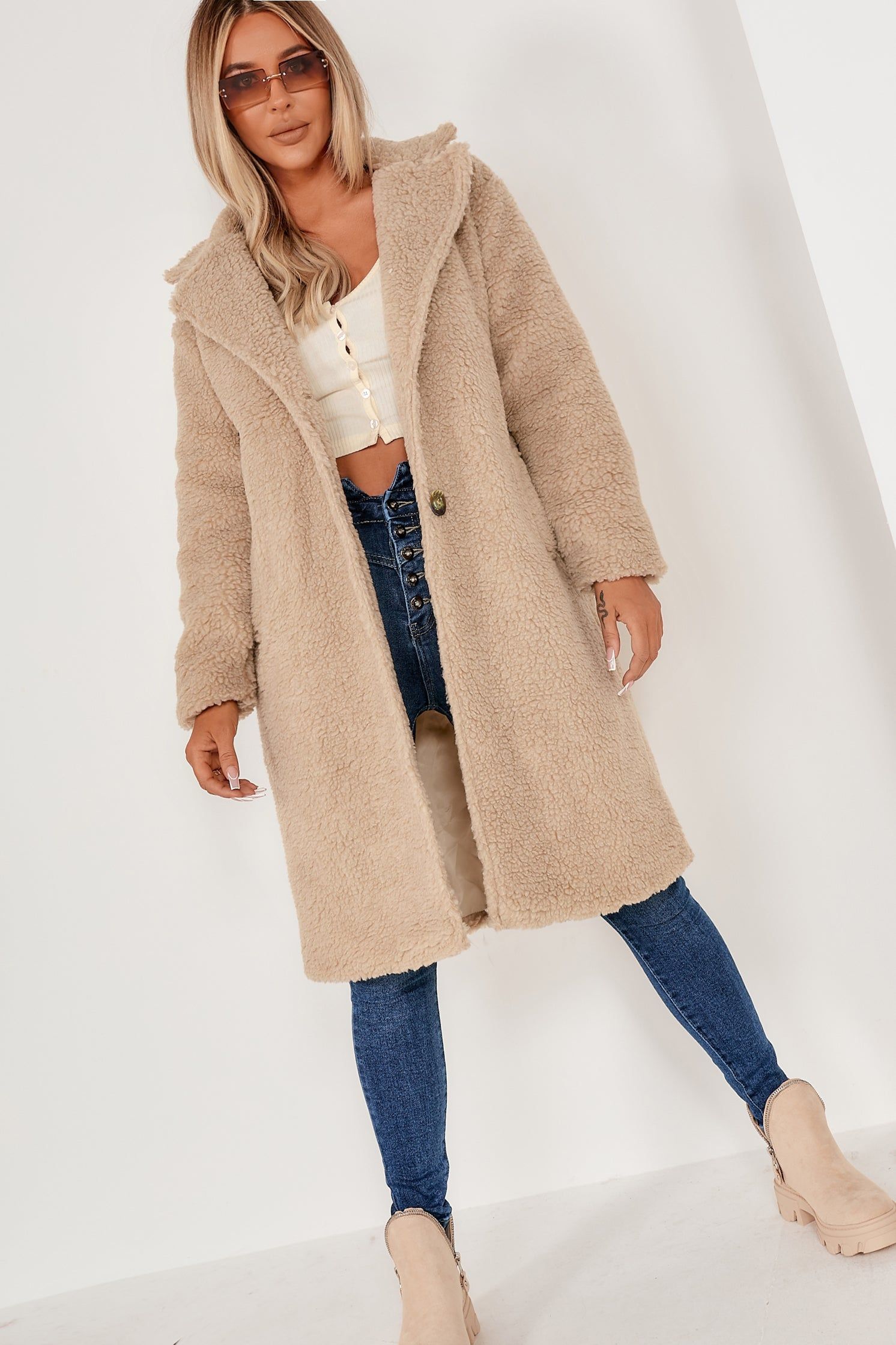 Annalise Stone Oversized Teddy Coat sold by Va Va Voom