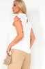 Kenny White Frill High Neck Top sold by Va Va Voom