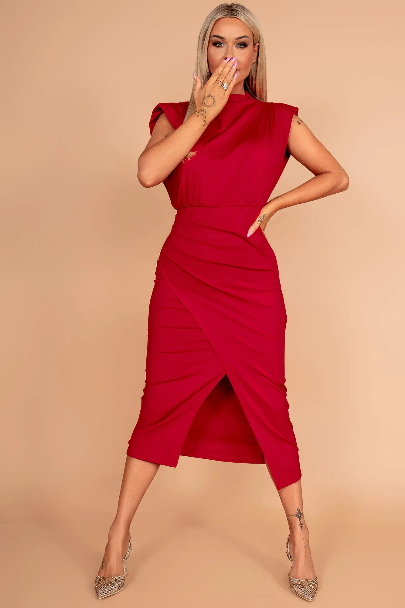 Hadleigh Red Slinky Dress sold by Va Va Voom