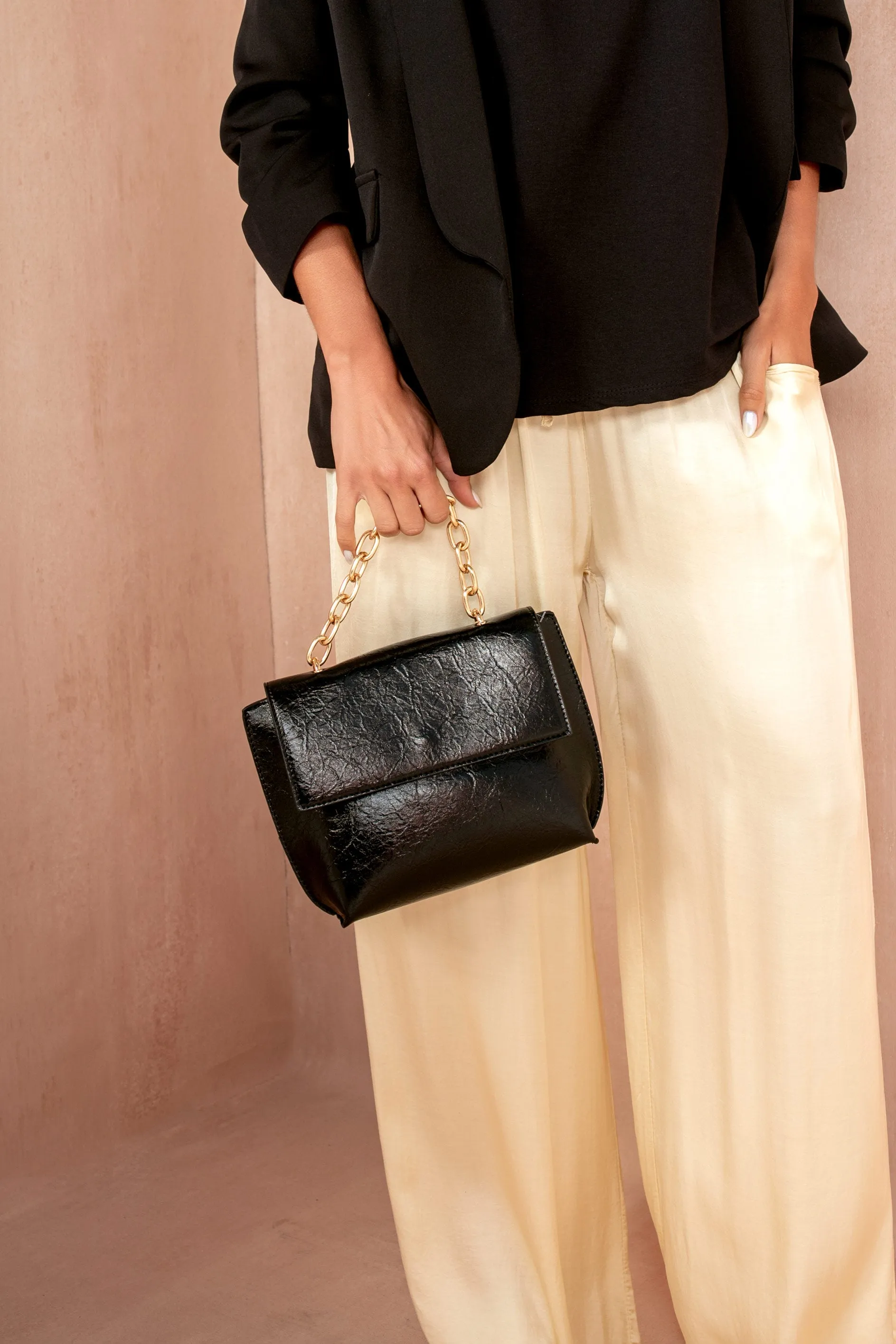 Padma Black Faux Leather Crossbody Bag sold by Vavavoom product image thumbnail 2