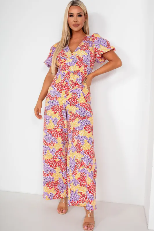 Harleen Multi Floral Jumpsuit sold by Va Va Voom