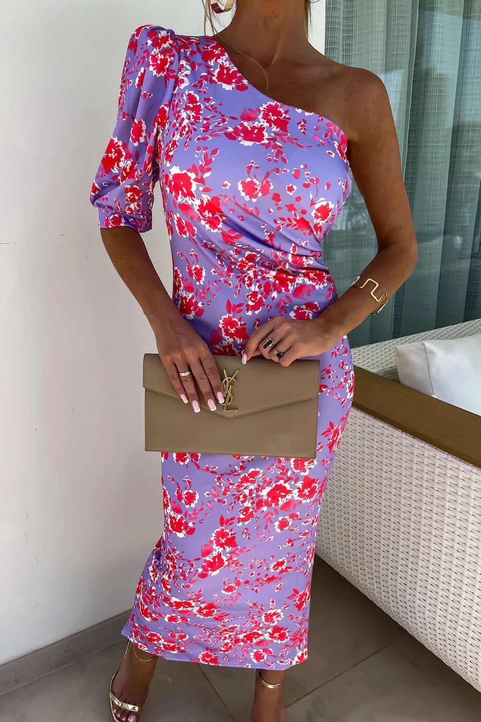 Joanna Purple Floral Dress sold by Va Va Voom