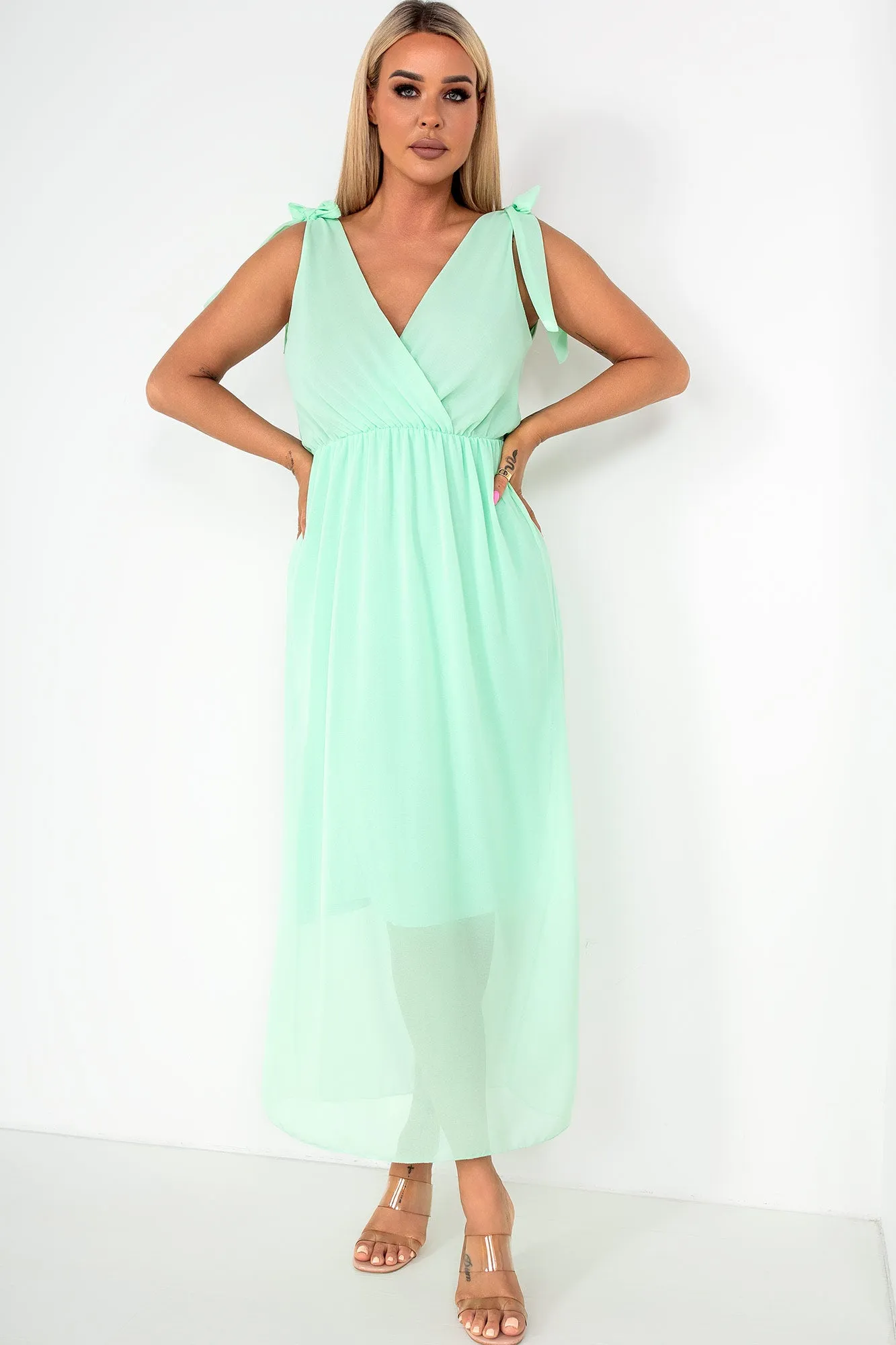 Helga Mint Chiffon Dress sold by Va Va Voom product image thumbnail 3