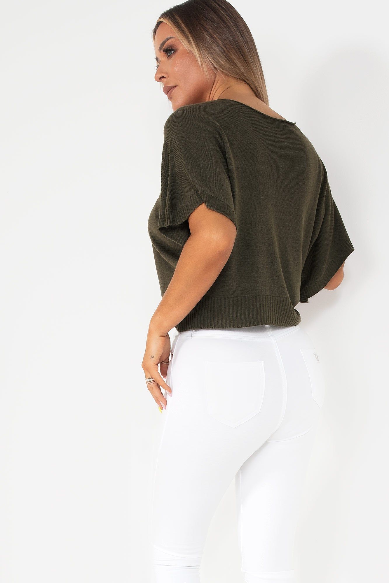Brynlee Khaki Fine Knit Top sold by Va Va Voom product image thumbnail 2