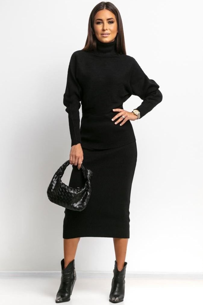 Anita Black Knit Skirt Co Ord sold by Va Va Voom product image thumbnail 3