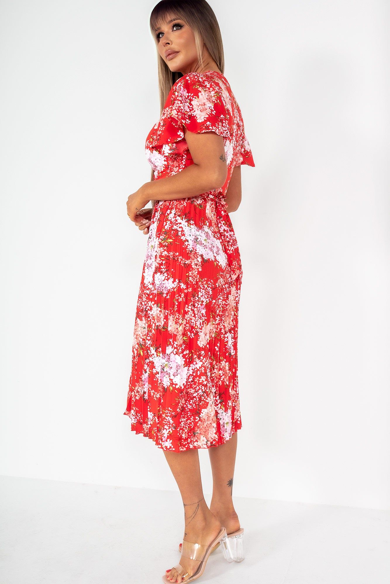AX Paris Tatiana Red Floral Printed Midi Dress sold by Va Va Voom product image thumbnail 4