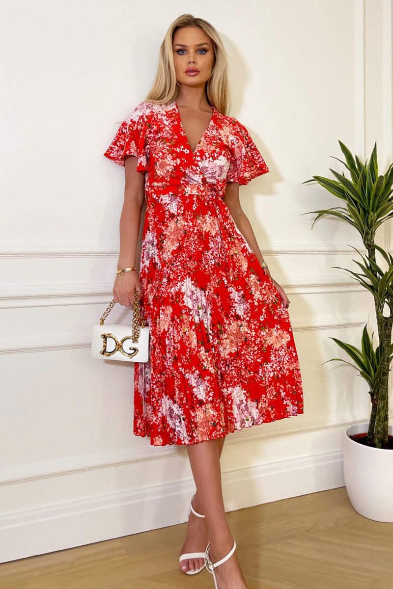 AX Paris Tatiana Red Floral Printed Midi Dress sold by Va Va Voom product image thumbnail 8