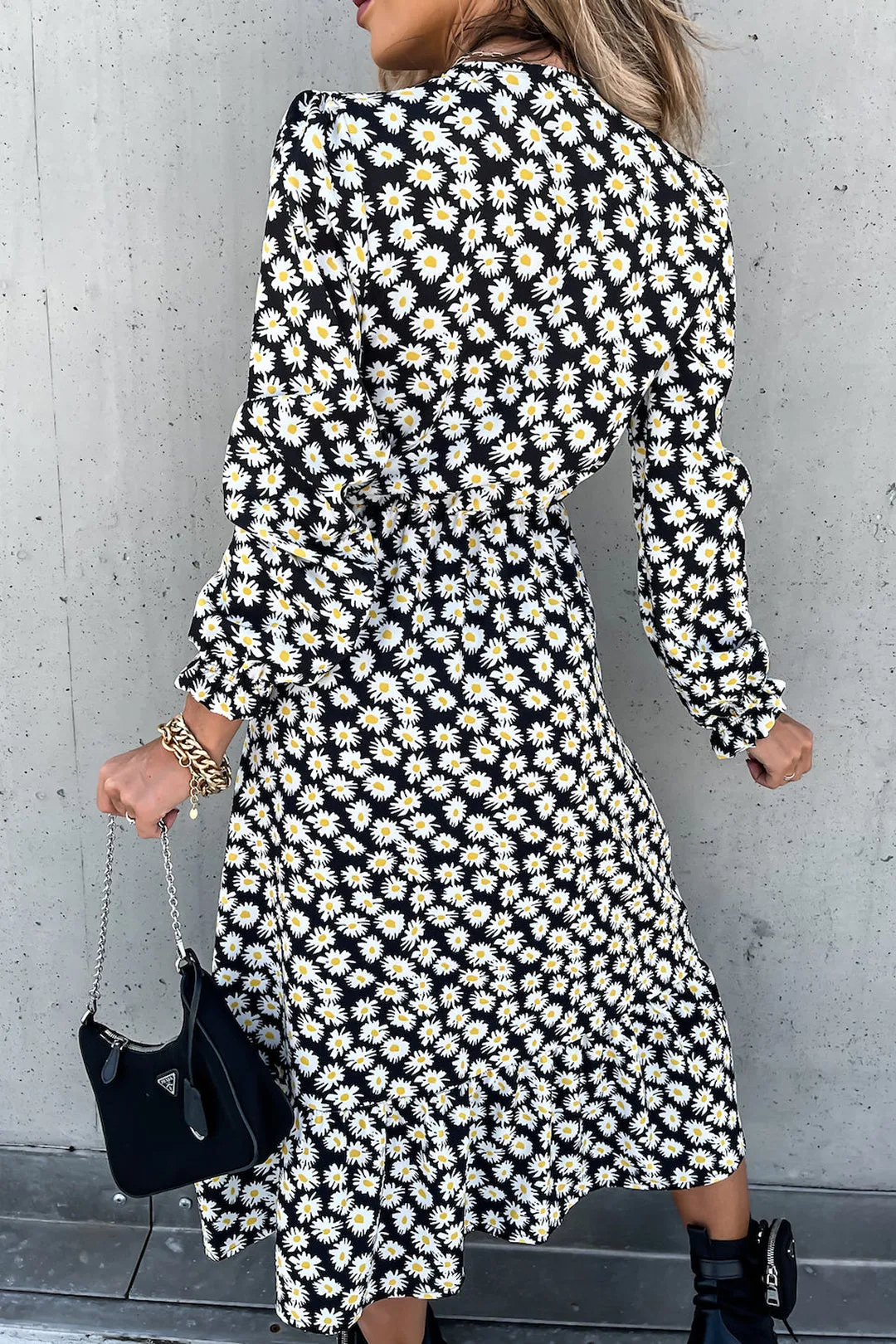 Tonya Black Daisy Print Midi Dress sold by Va Va Voom product image thumbnail 2